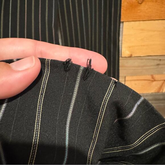 Trina Turk Y2K Pinstripe Low Rise Bootcut Trouser 0 Black Officecore Preppy 2000 - Picture 13 of 13